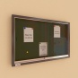 Info-Wandvitrine,  93 cm hoch, 150x8,0 cm (B/T), Rückwand: Emaille grün 